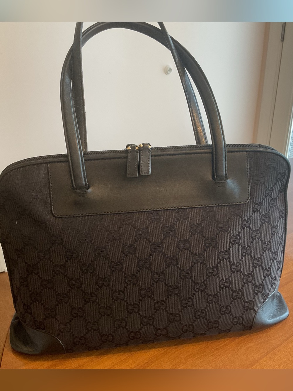 Gucci Vintage Black GG Monogram Tote